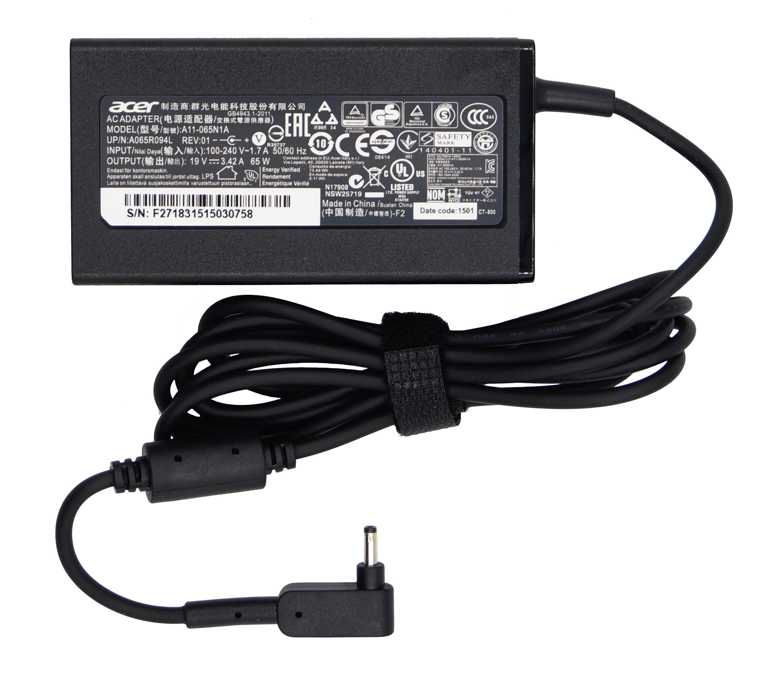   Acer 3.0x1.1, 65W (19V, 3.42A) ORG (new type)