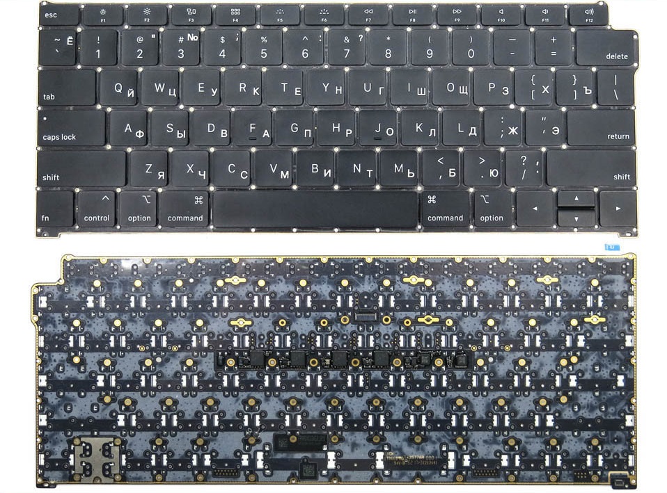 Клавиатура для ноутбука Apple MacBook A1932, Late 2018, черная, плоский Enter